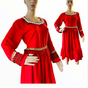 Afghan & Pakistani Modest Party Dress | Knee Length Long Sleeve Wear | All Seasons Wedding / Party Dress