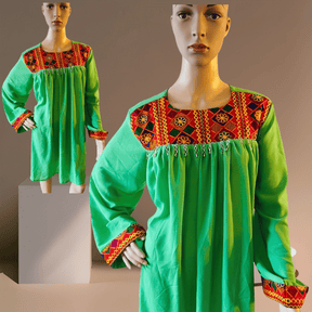 Afghan & Pakistani Modest Party Dress | Knee Length Long Sleeve Wear | All Seasons Wedding / Party Dress